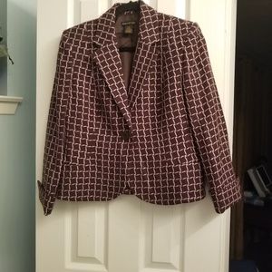 Gace Dane Lewis Brown/Beige Single Breasted Lined Wool Jacket 12P